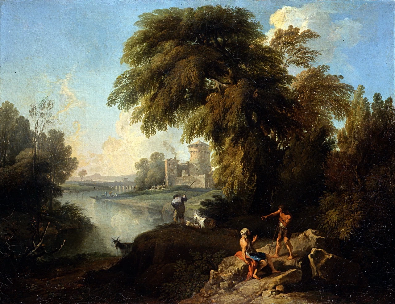 Paesaggio con figure, fiume, rocca turrita e ponte - Museo di casa Martelli, Firenze